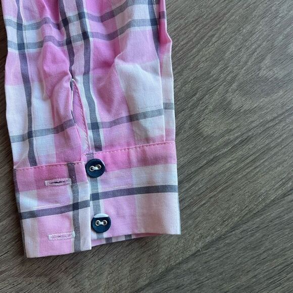 Majorelle Women's Multicolor Plaid Long Sleeves Button Cropped Top Size Small - Picture 4 of 5